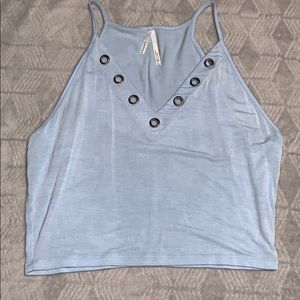 Blue cropped tank top